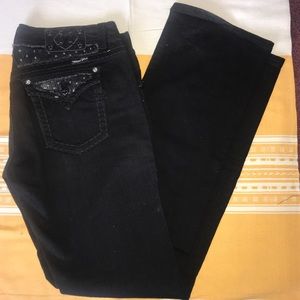 Miss Me Black Long Bootcut Jeans